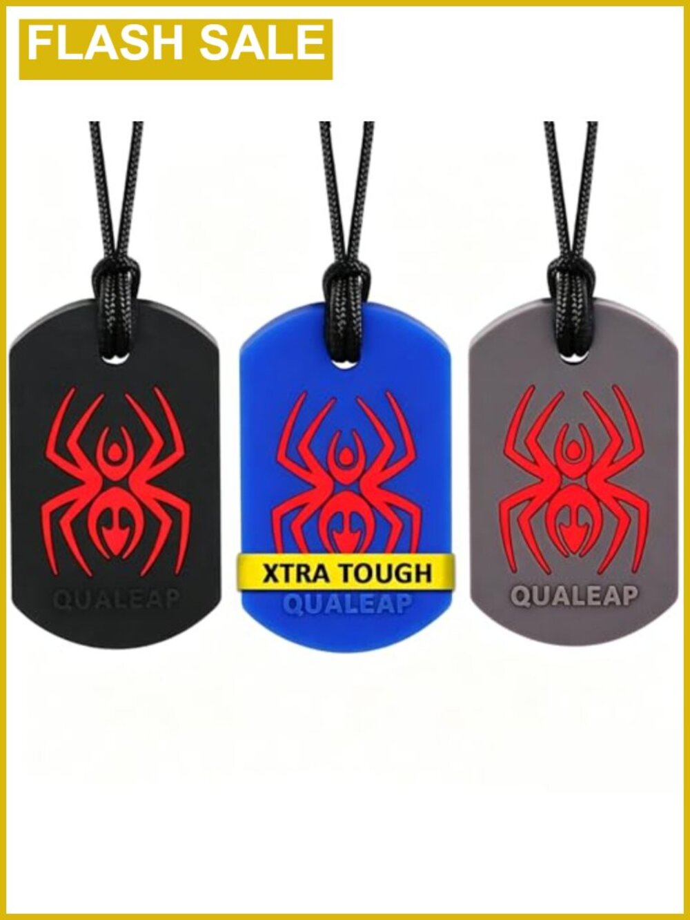 XT Spider Sensory Chew Necklace 3 Pack Food Grade Silicone